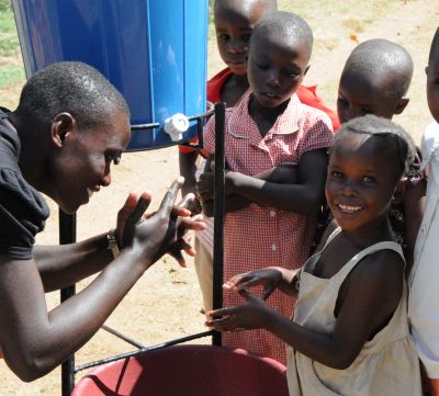 hand-washing instruction in Tanzania
