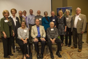 Legacies Project honorees who attended the Faculty Emeriti and Retiree Breakfast this past spring gather with CHHS Dean Jeff McCubbin, center.