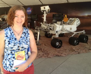 Boyle on location for a story about NASA