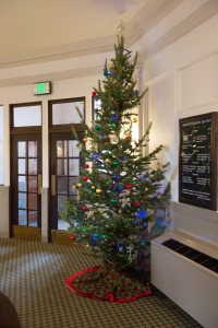 Christmas tree in the CSU Administration Building