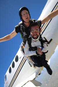 Akmakjian went skydiving last year to celebrate his 24th birthday.