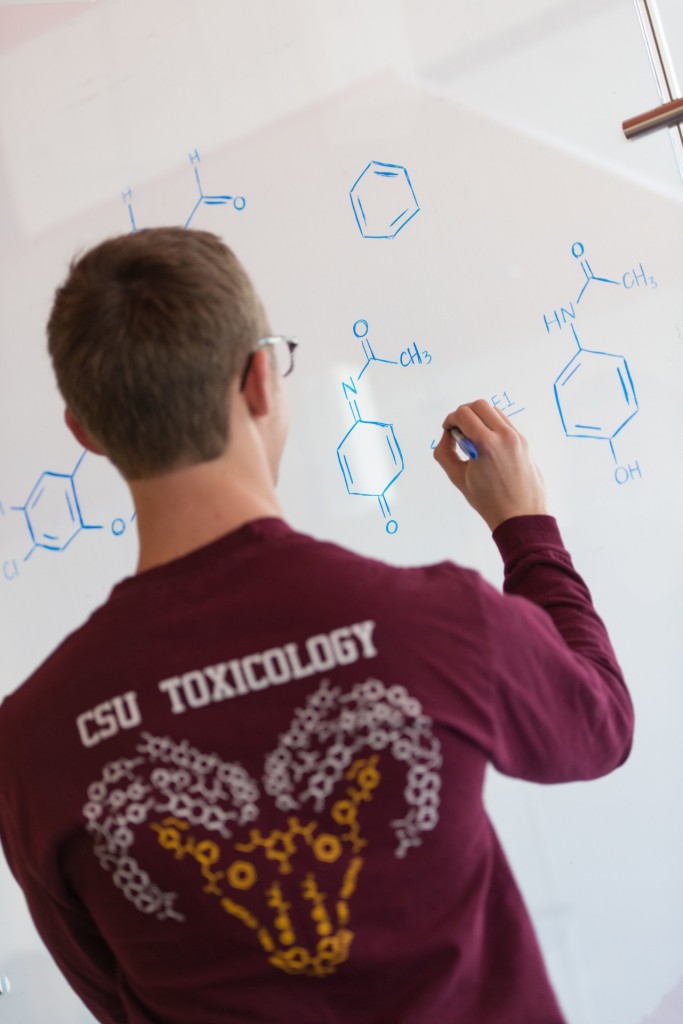Tim Hoffman, PhD student, explores chemical formulas. January 26, 2016