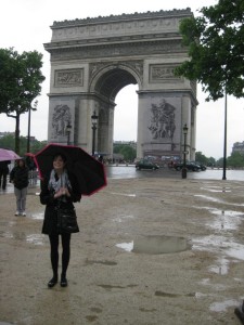 Martz in front of the Arc de Triomphe in Paris.