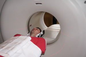 The PET/CT scanner can track muscular and neurological activity after patients walk on a treadmill.