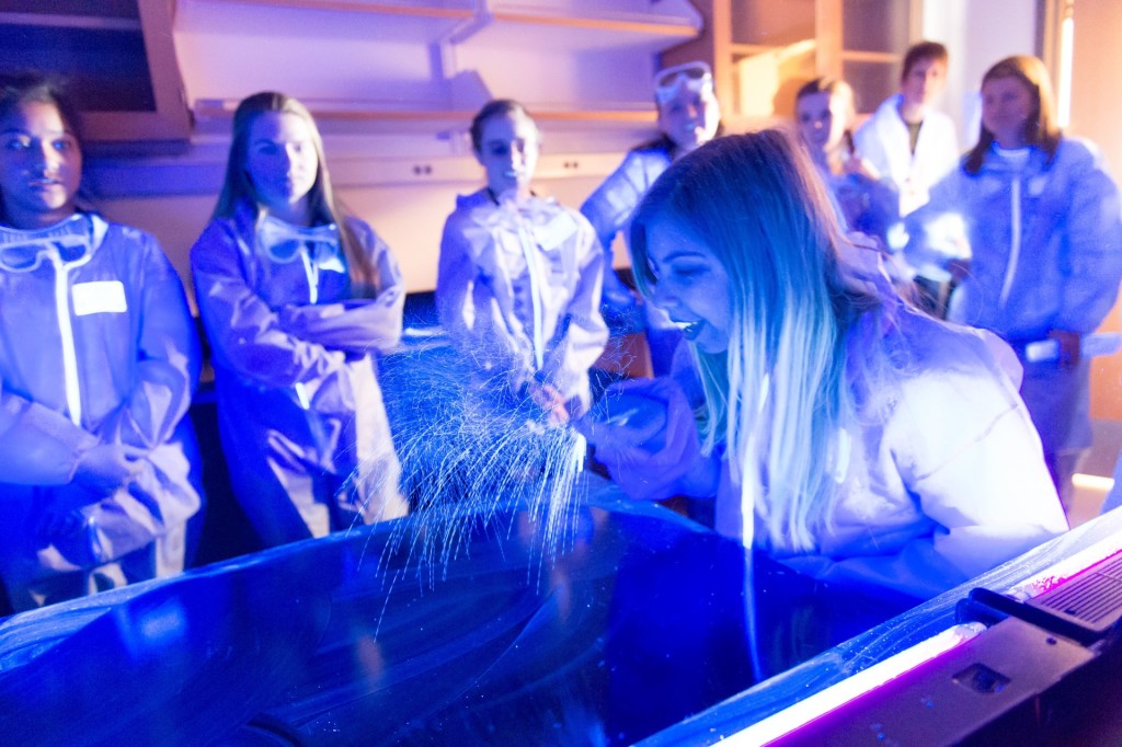Colorado State University’s Research and Innovation Center hosts Fort Collins area High School Students for World Tuberculosis Day where the students learned about research and laboratory techniques. March 24, 2016