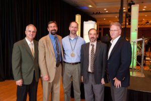 From left are Israel, CSU President Tony Frank, Hickey, Provost and Executive Vice President Rick Miranda and McCubbin.