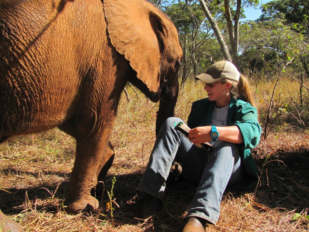 Dr. Katlin Hornig posing with elephant