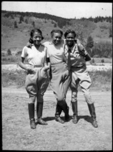 A group of girls at Camp Nizhoni, an African American girls camp founded in Colorado 1924. 