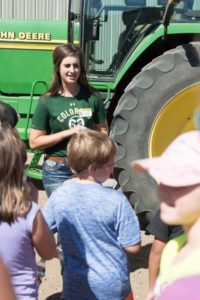 Colorado State University students demonstrate where food comes from to area elementary school at Ag Adventure at the Agricultural Research, Development and Education Center, September 28, 2016.