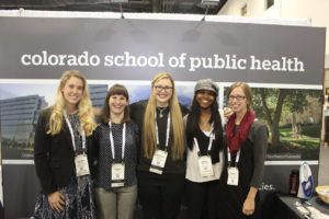 From left are Alexandra Peterson, Kendall Kritzik, Katie Murray, Katelin Jackson and Natalie Murphy, all of whom are MPH students in the ColoradoSPH at CSU.