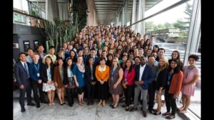 All of the WHO interns from around the world, with WHO Director-General Margaret Chan, center.