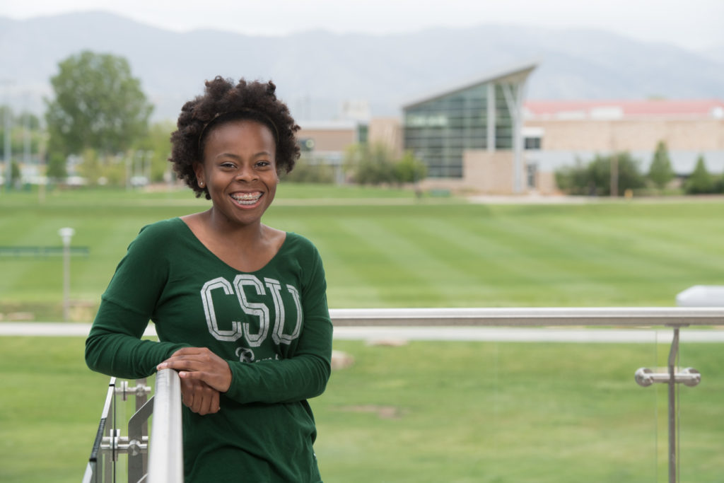 Daiszha Cooley, a neuroscience major, earned a first-place award in the MURALS research event. (Photo: John Eisele/Colorado State University)