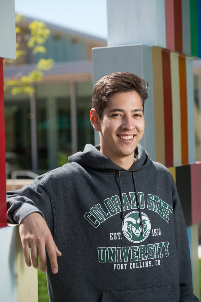 Luis Gomez Wulschner, majoring in neuroscience, respresented his recently established undergraduate program in the CURC event. (Photo: John Eisele/Colorado State University)
