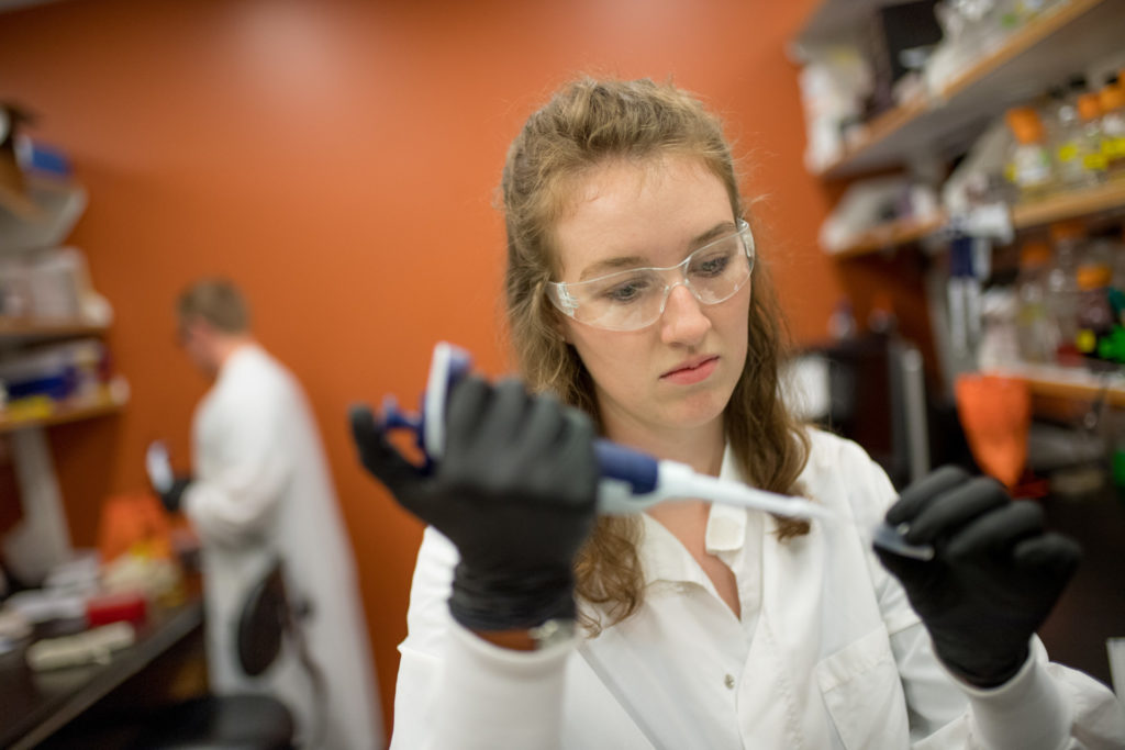 Microbiology student Jordanne Lesher earned a Best in Show award in the CURC event. (Photo: Joe A. Mendoza/Colorado State University)