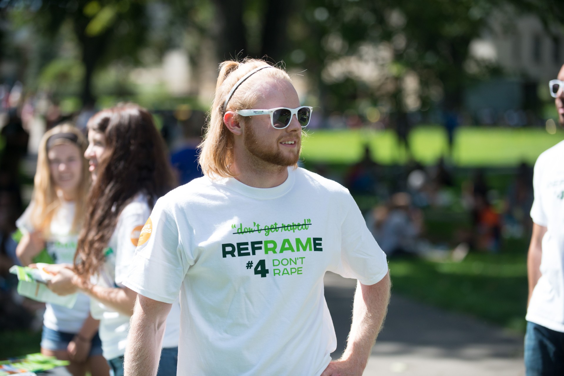 The Colorado State University community is introduced to the Reframe Initiative at the President’s Fall Address and University Picnic. Reframe, a new campus-wide effort, is aimed at getting campus community members to start thinking and acting differently to help end interpersonal violence.