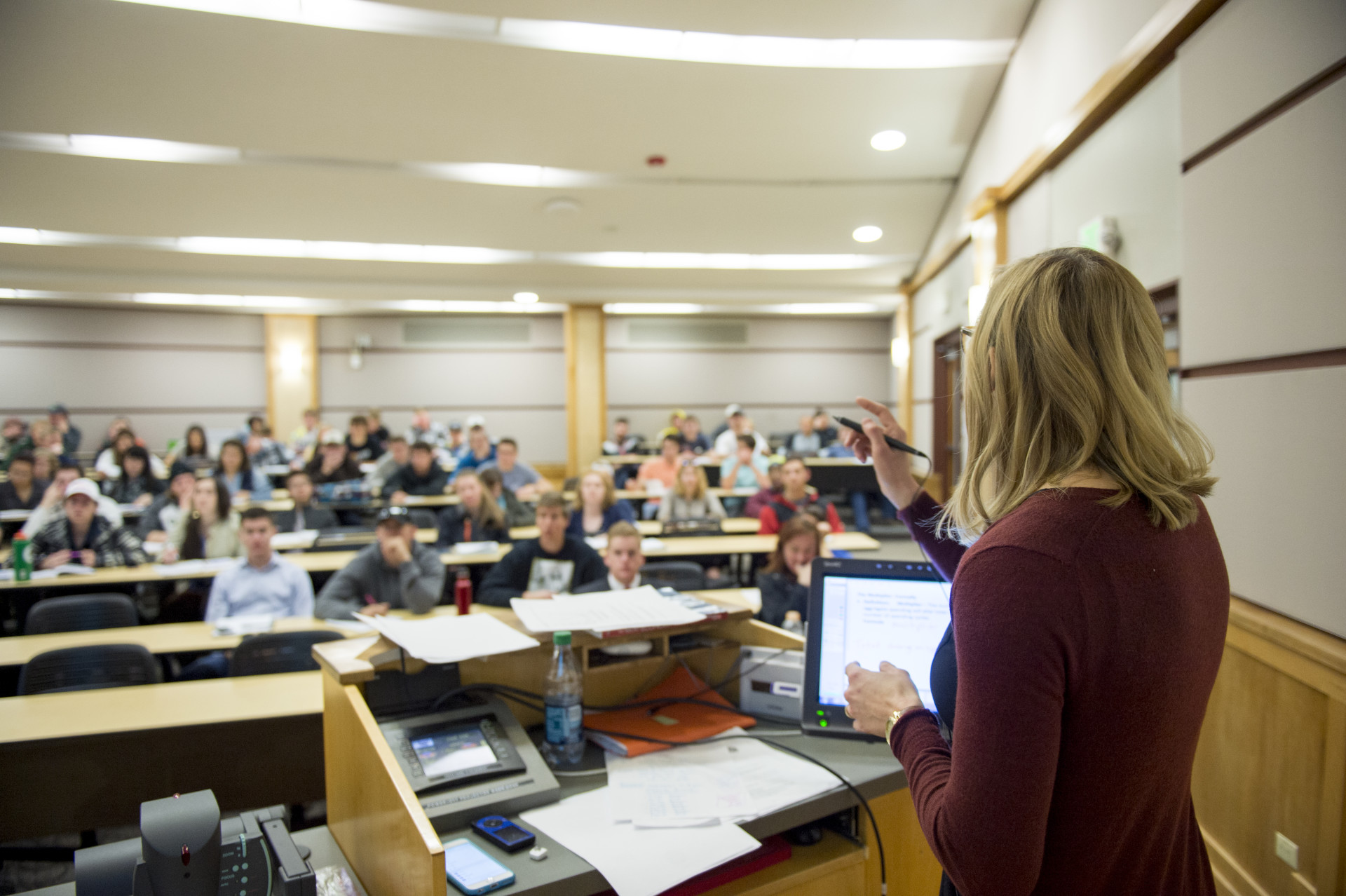 Karen Gebhardt, Assistant Professor in the Economics department in the College of Liberal Arts at Colorado State University teaching, March 09, 2015.