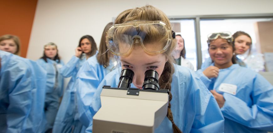 Colorado State University’s Research and Innovation Center hosts Fort Collins area High School Students for World Tuberculosis Day where the students learned about research and laboratory techniques. March 24, 2016