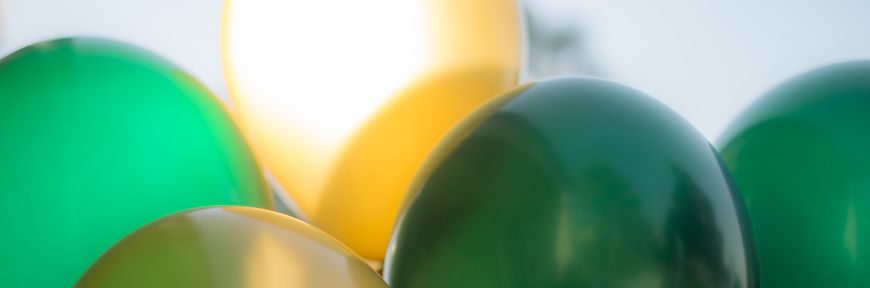 Green and gold balloons