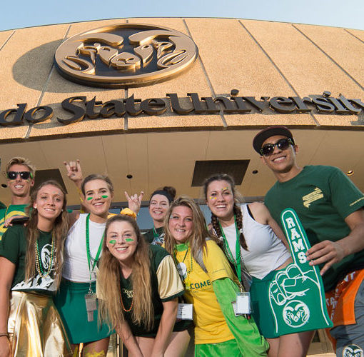 Students in front of Moby Arena