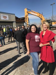 Ana Campos and Amy Parsons at groundbreaking
