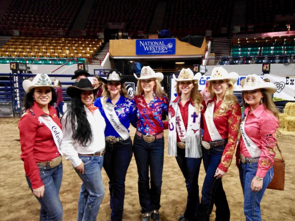 Group photo of rodeo queens at Exceptional Rodeo.