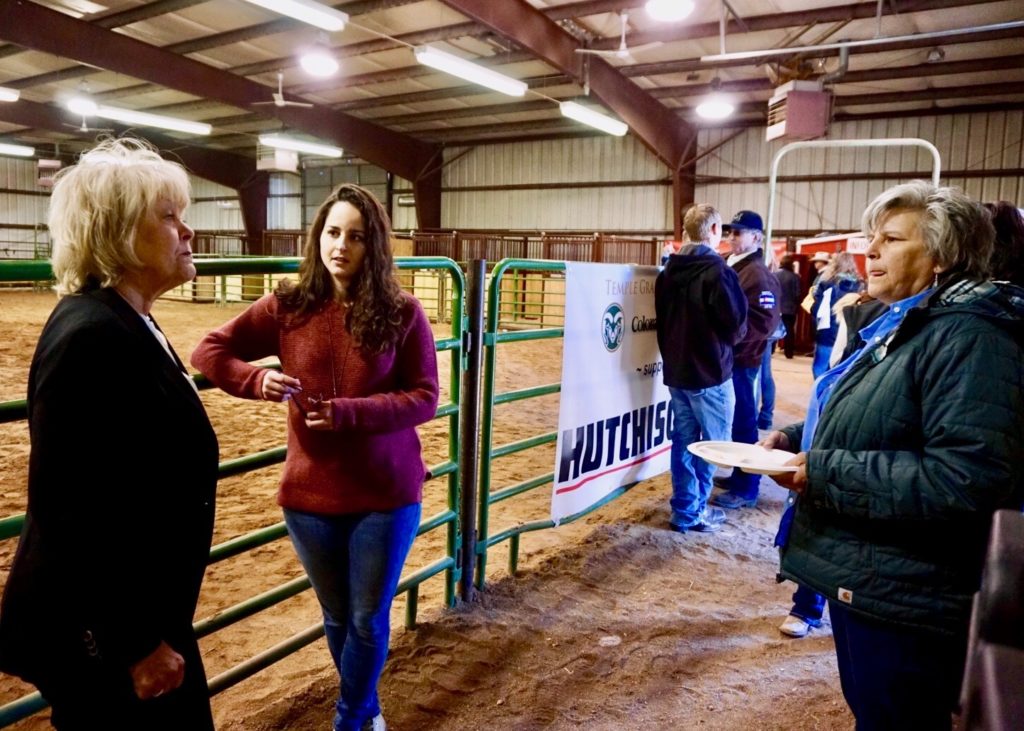 Christie Vilsack mingles with attendees at Temple Grandin Equine Center Open House.