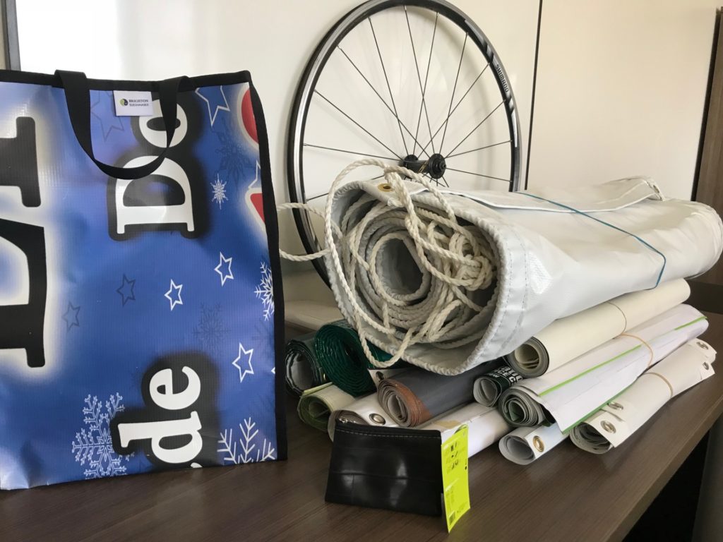 Used banners and bike tubes