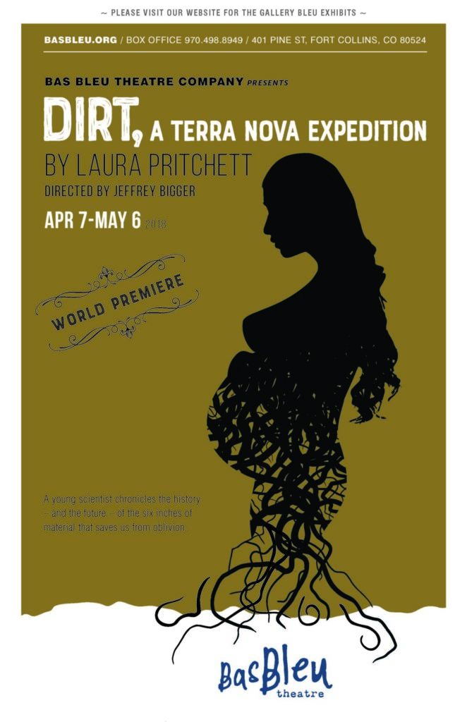color poster for the play DIRT, a Terra Nova Expedition
