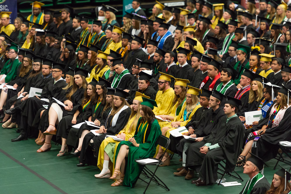Grads seated at commencement