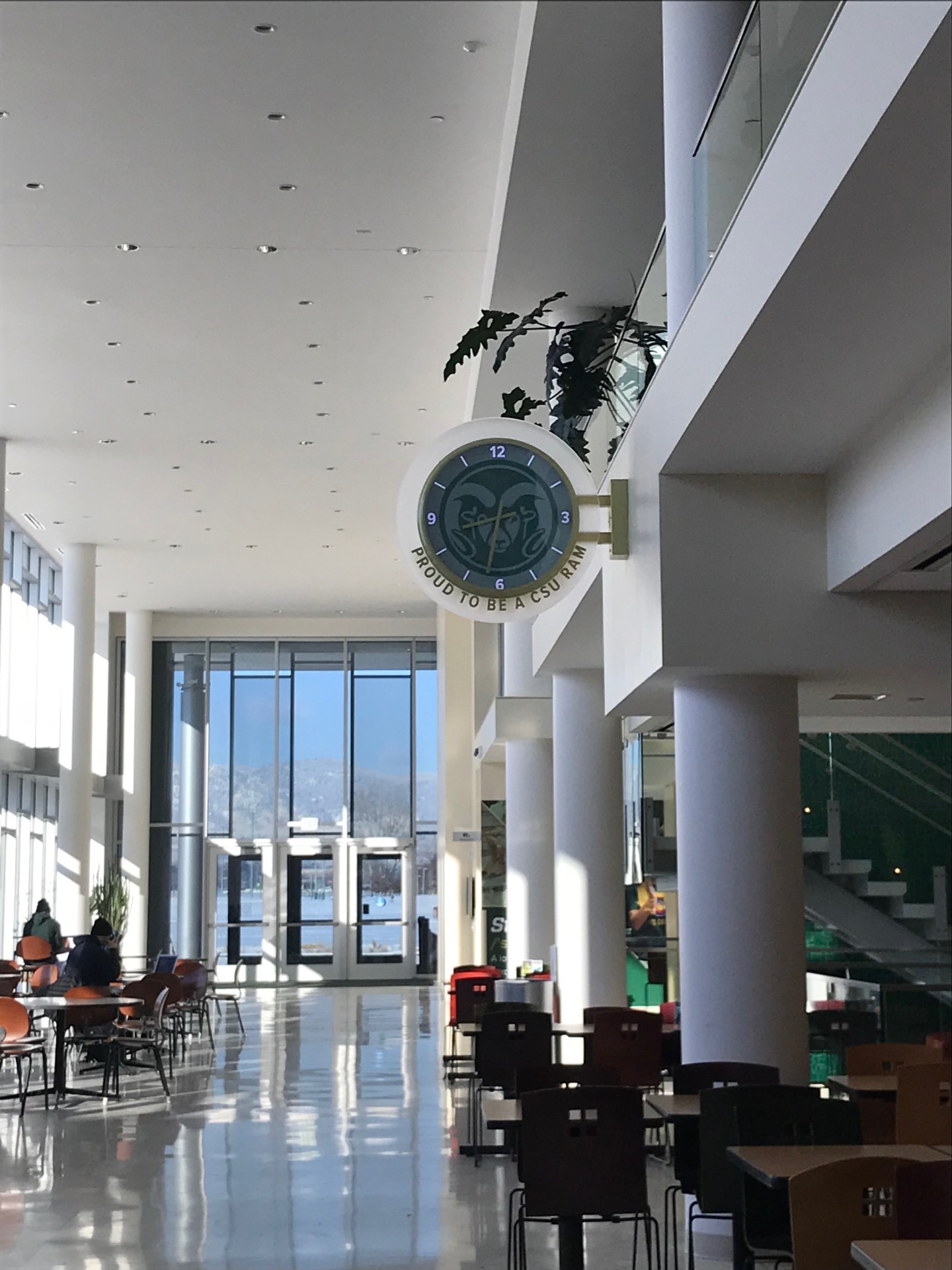 Clock in the Lory Student Center