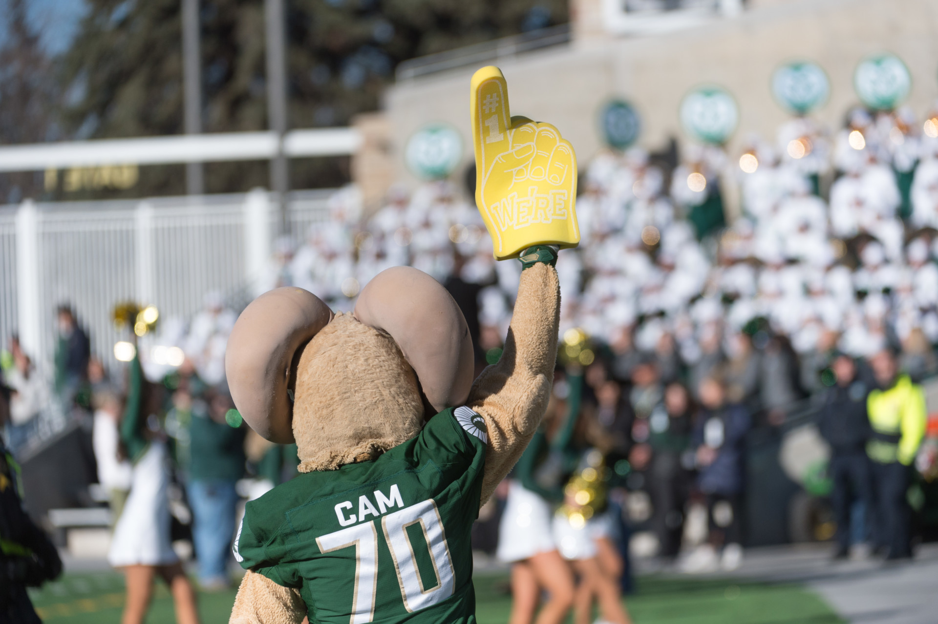 CAM the Ram mascot at Canvas Stadium