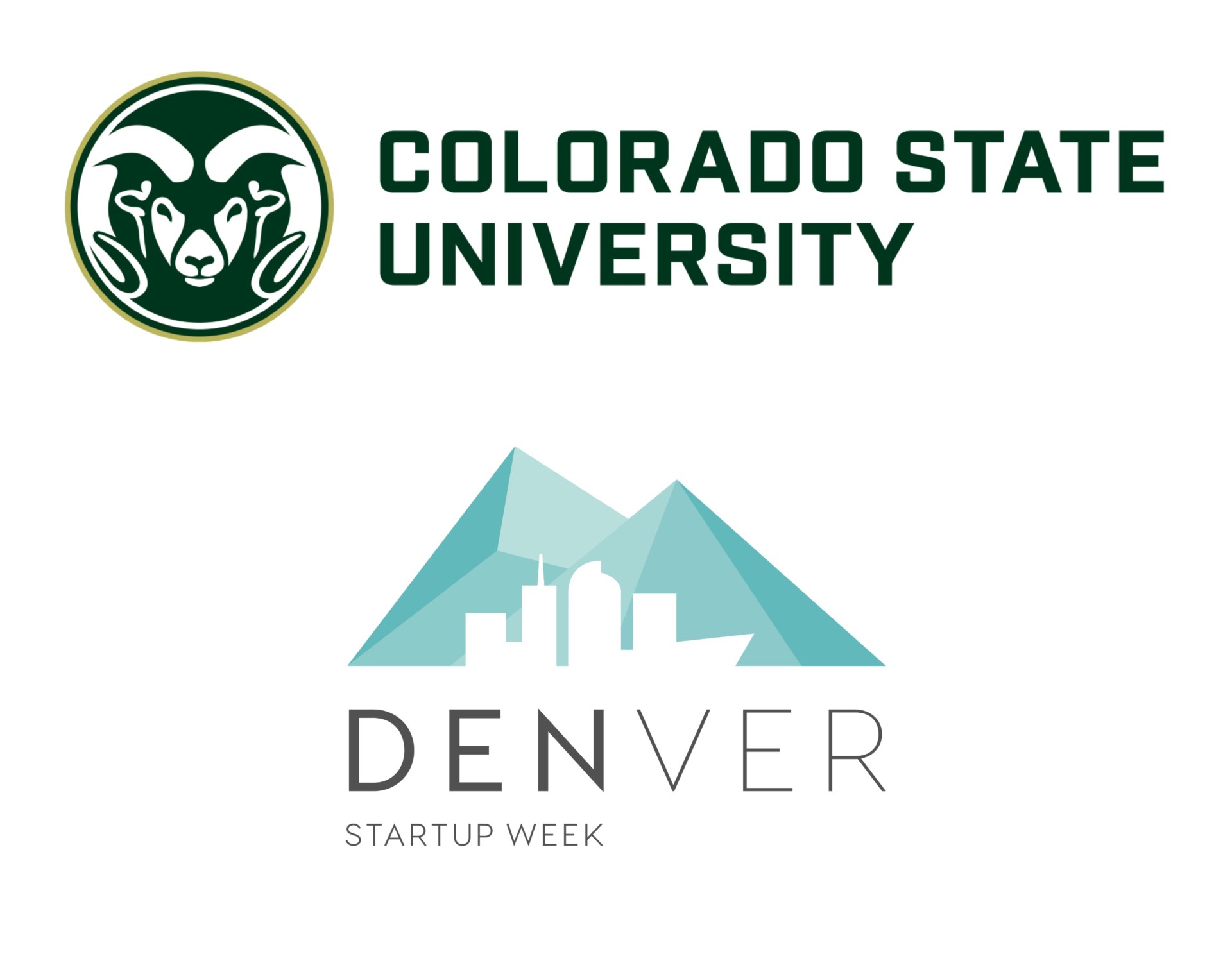 Colorado State University and Denver Startup Week logos.