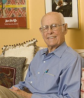 Maury Albertson, Emeritus Professor, Civil Engineering, photograhed at his home in Fort Collins.