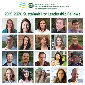 a collage of photos of the 2019-20 Sustainability Leadership Fellows at CSU