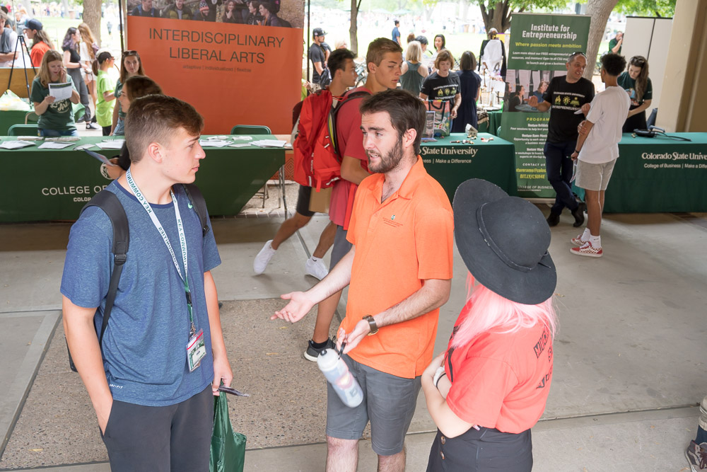 New students explore academic groups at the street fair and picnic during 2019 Ram Welcome, August 23, 2019