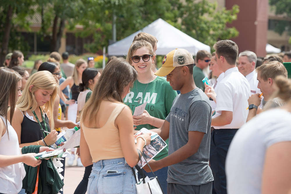 New students explore different faith organizations on campus during the Faith and Belief Fair, part of 2019 Ram Welcome, August 23, 2019