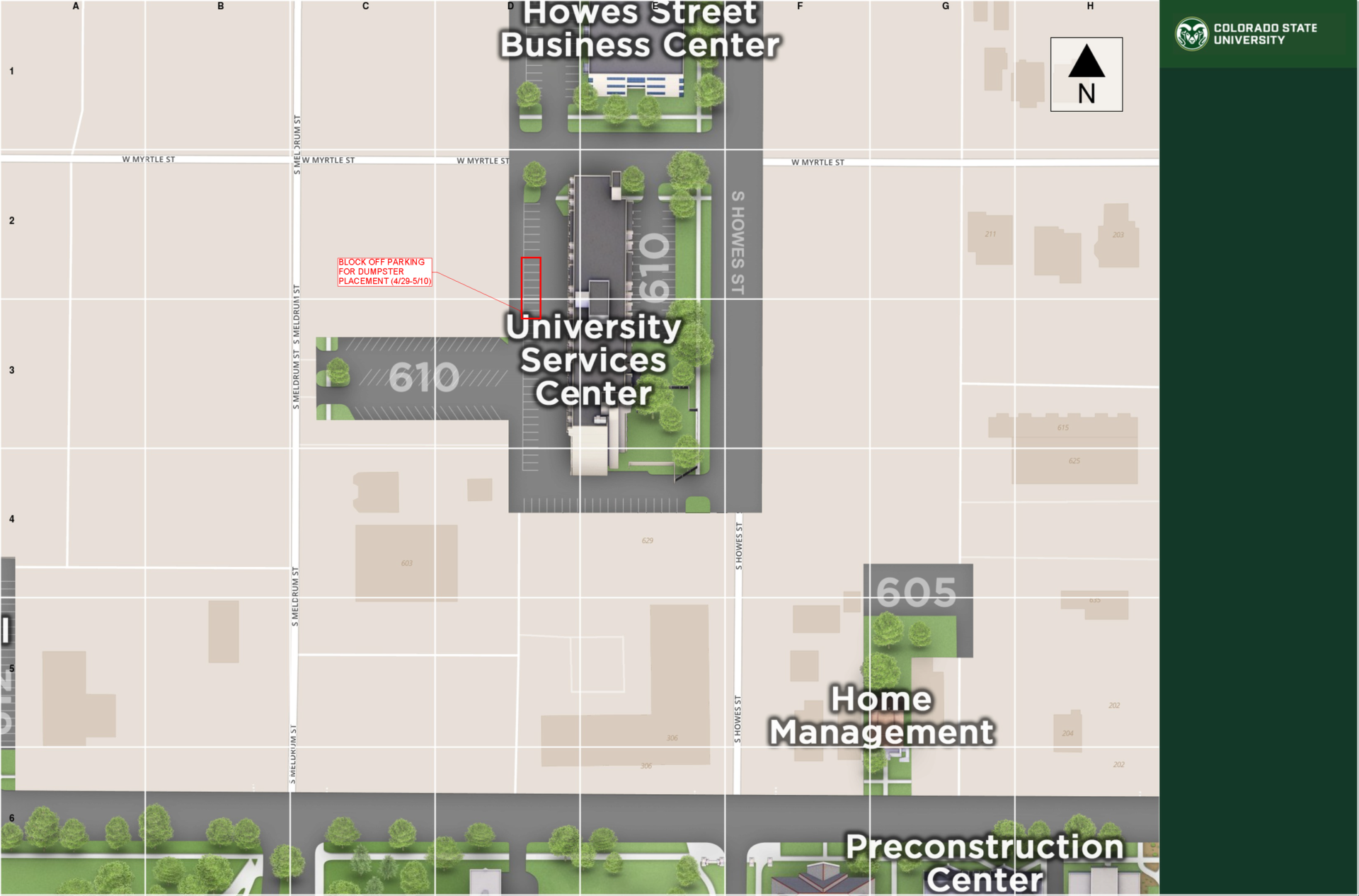 USC Parking Lot 610 map