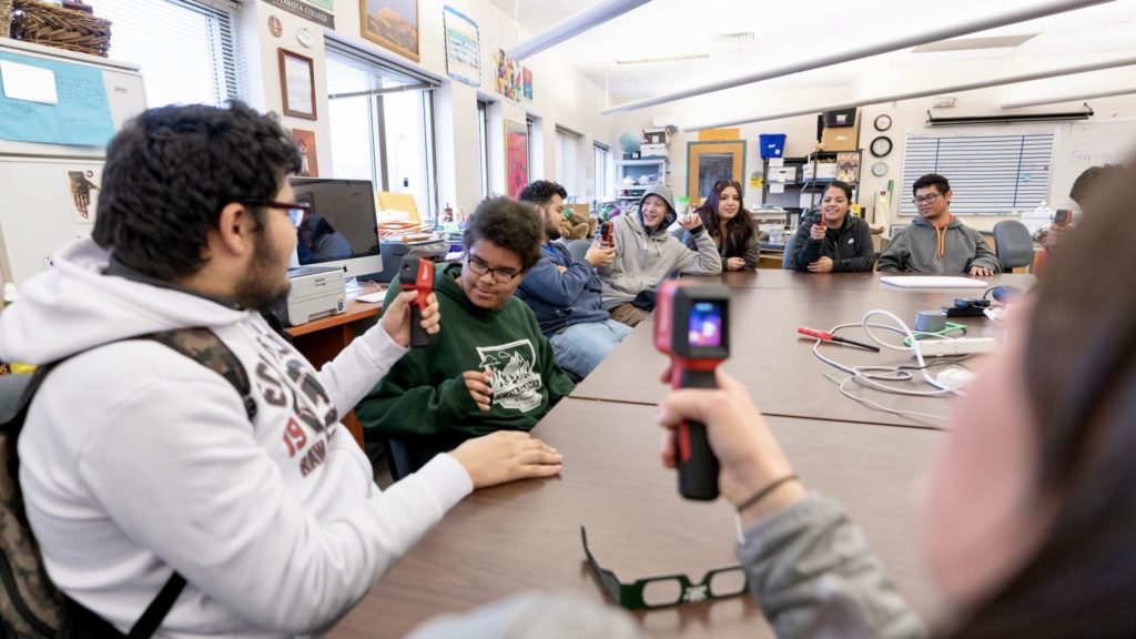 Bruce Randolph School 11th graders visit the Little Shop of Physics in the College of Natural Sciences at Colorado State University, November 7, 2019.