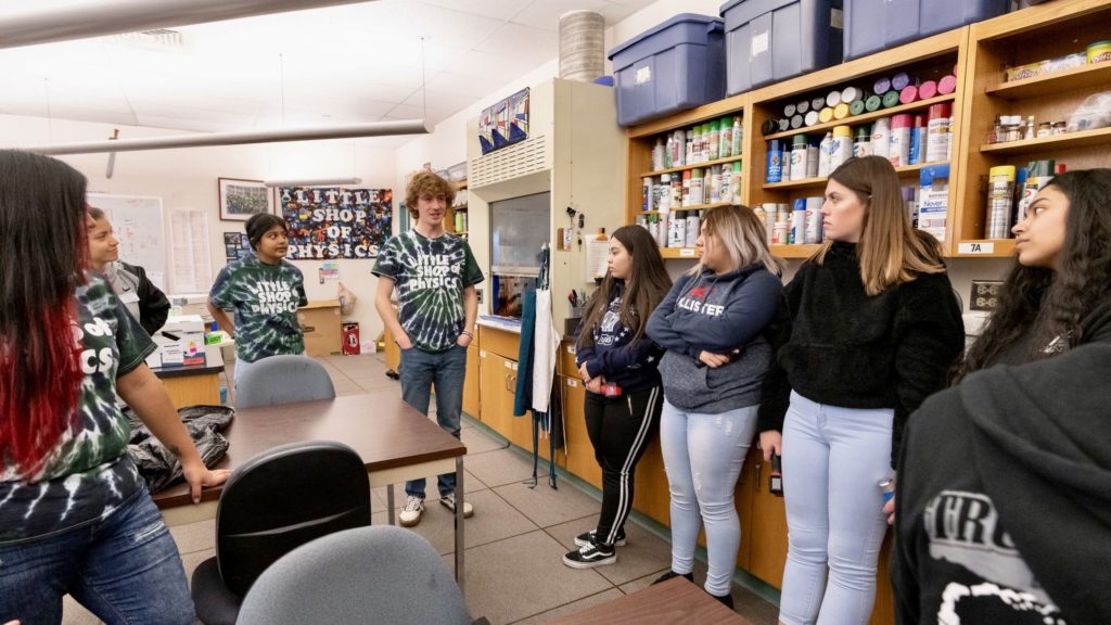 Bruce Randolph School 11th graders visit the Little Shop of Physics in the College of Natural Sciences at Colorado State University, November 7, 2019.