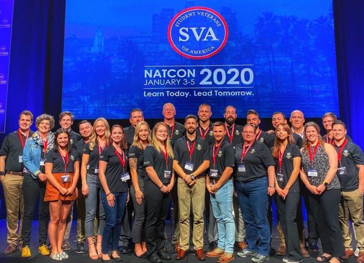 Student veterans accepting SVA Chapter of the Year