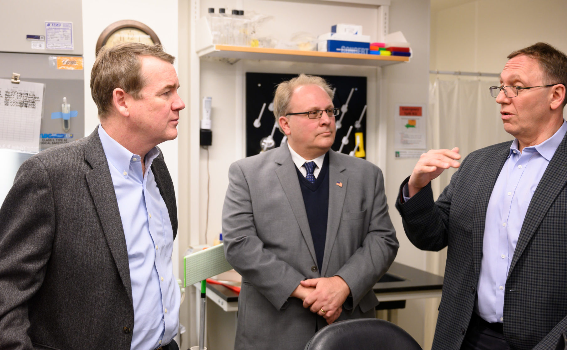 U.S. Senator Michael Bennet tours training mock lab at CSU