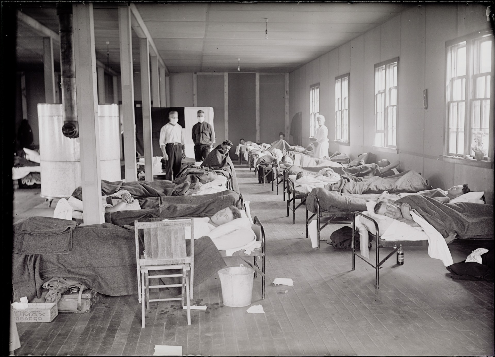 Fort Collins CO 4"x6" Sepia Reprint Antique 1918 FLU PANDEMIC Barracks Hospital 