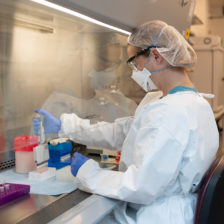 Laboratory technician Sara Watson processes samples at Colorado State University's Veterinary Diagnostic Laboratory. April 13, 2020