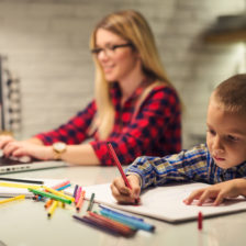 Mother-and-son-working-at-home