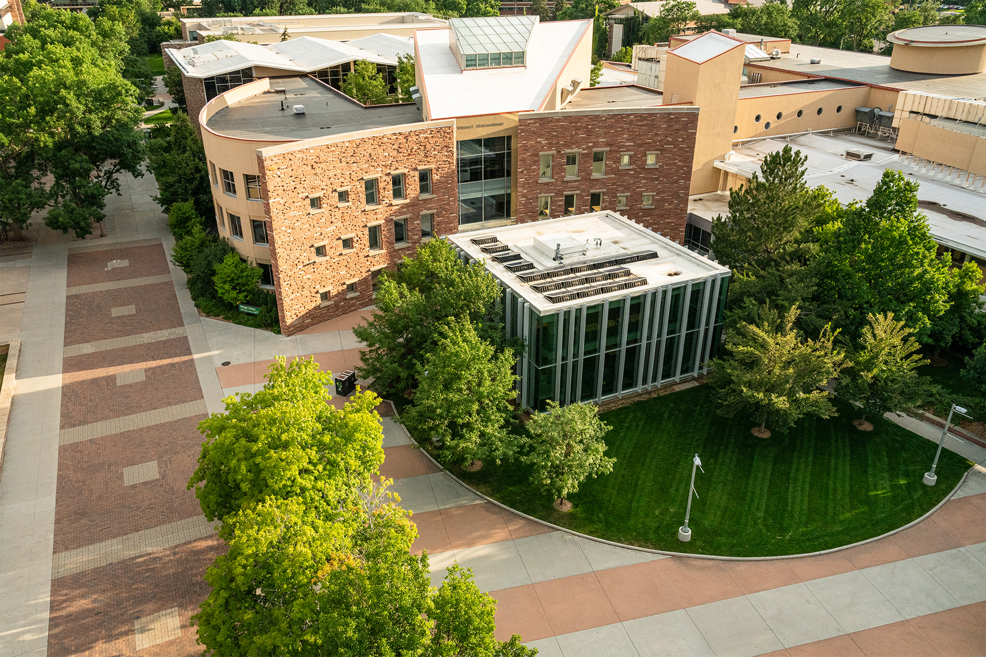 Aerial view of CSU's Morgan Library