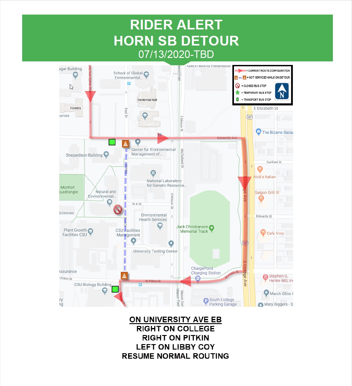 Bus route map