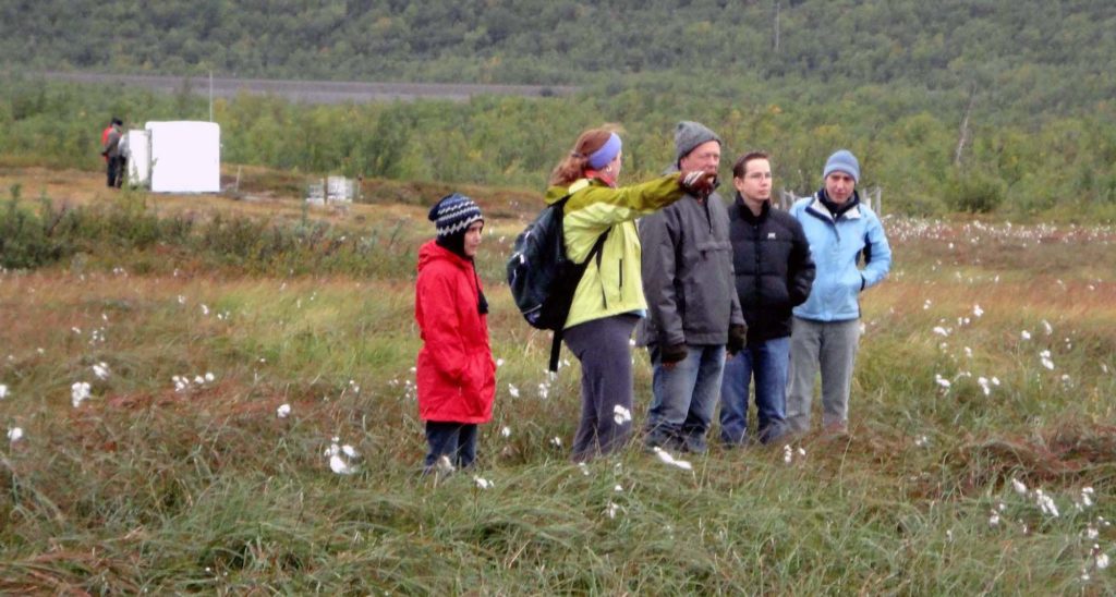 Researchers at the permafrost site in Sweden