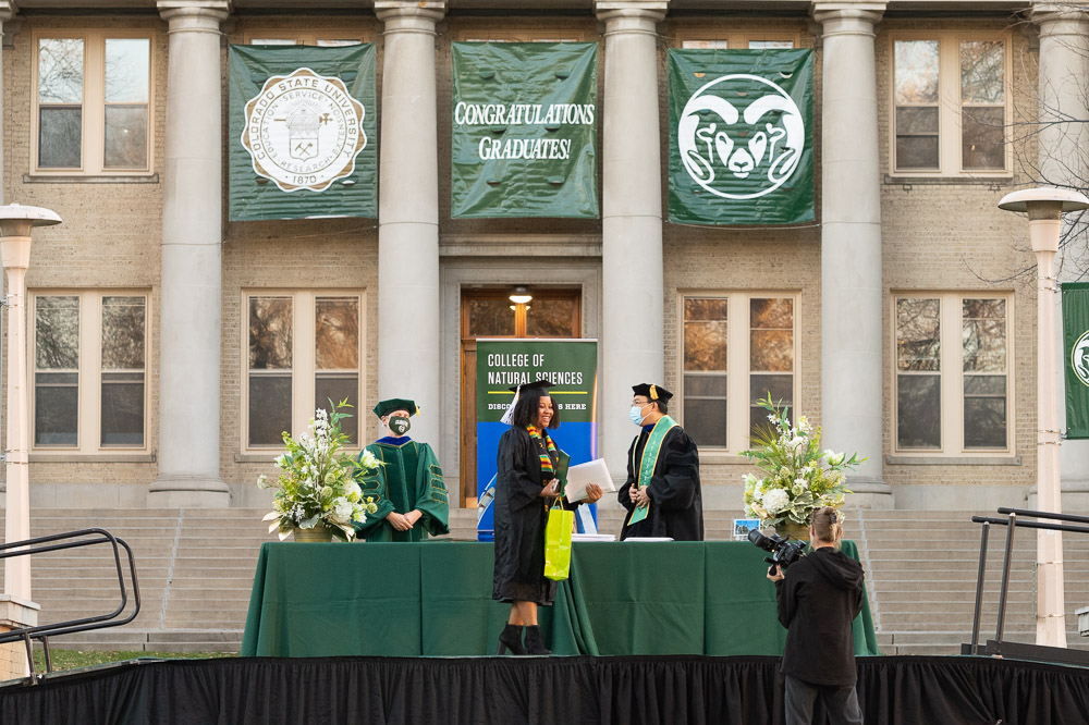 Colorado State University's College of Natural Sciences celebrates its graduates at the 2020 Commencement, held on The Oval due to COVID-19. November 16, 2020