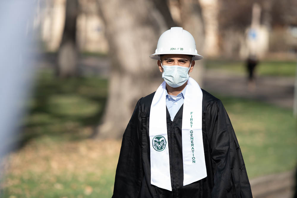Colorado State University College of Health and Human Sciences graduates are celebrated at the Ceremonial Walk Across the Oval, December 20, 2019.