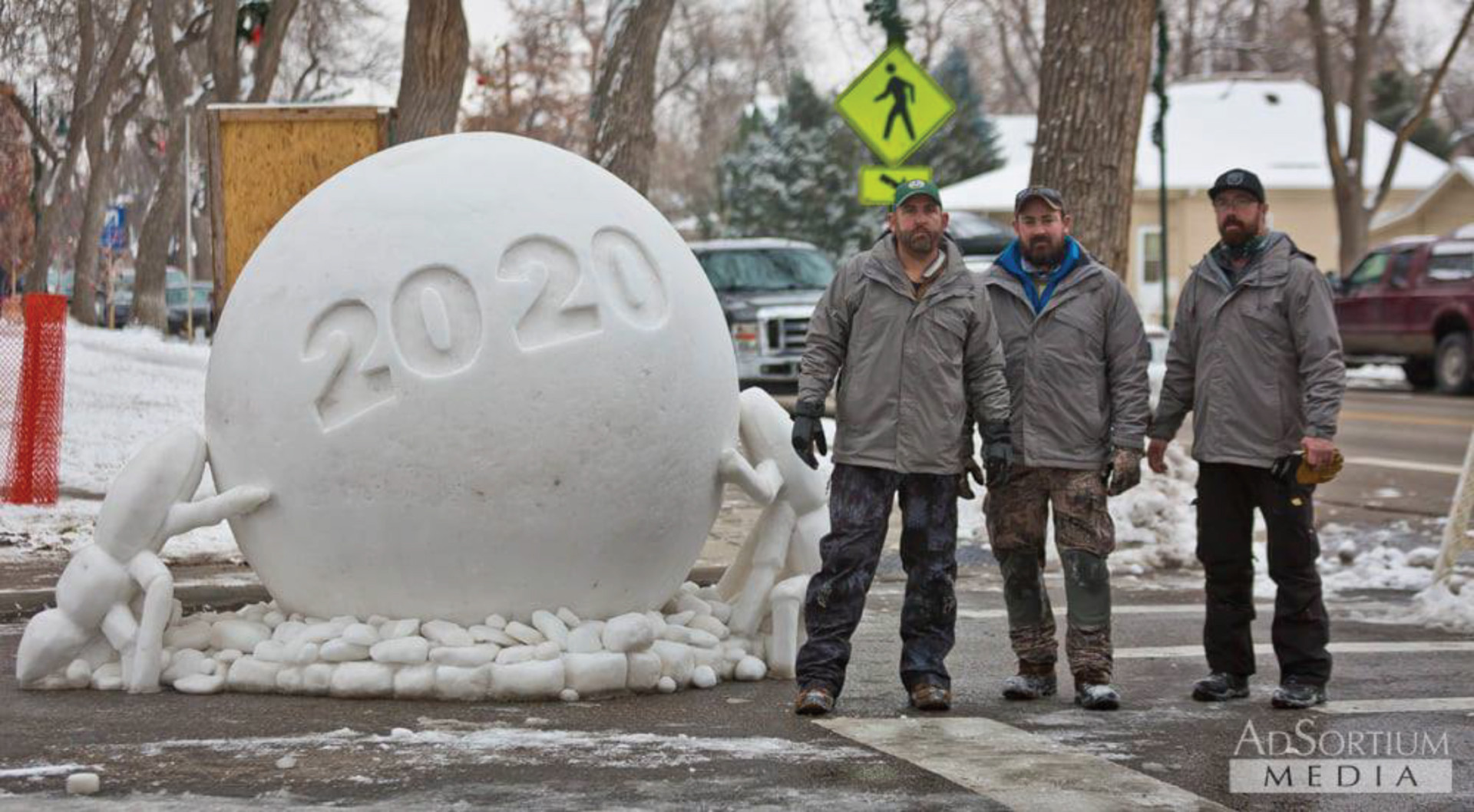 Dung Beetle snow sculpture